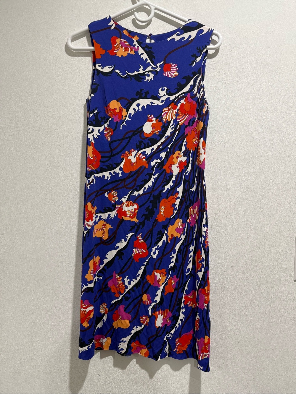 Emilio Pucci Royal Blue dress with Orange Pink Floral Motif - Picture 3 of 7
